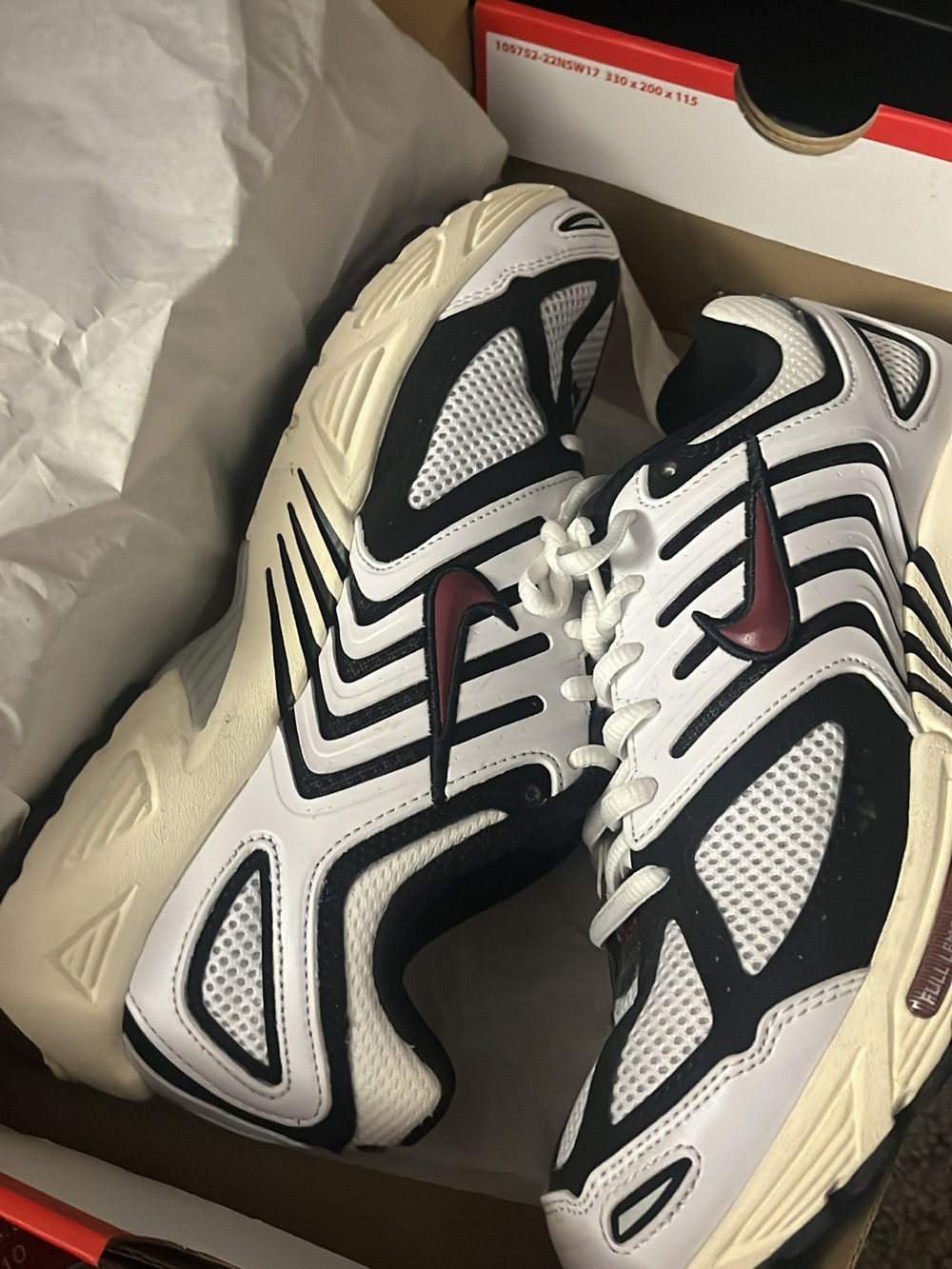 Nike pegasus Men’s White Black Maroon Retro-Style Sneakers